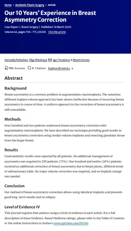 Correcting Asymmetric Breasts? Can Implant Surgery Even Out Asymmetry? <Precautions Drawn from a Study of 402 Cases> — article image 5