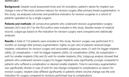 Breast Revision Surgery: Timing, Pain, Recovery? Advice Based on 20 Years of Research — 본문 이미지