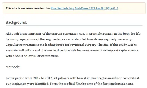 Capsular Contracture: What Is the Recurrence Rate After Revision Surgery? A Look at 1,324 Cases — 본문 이미지