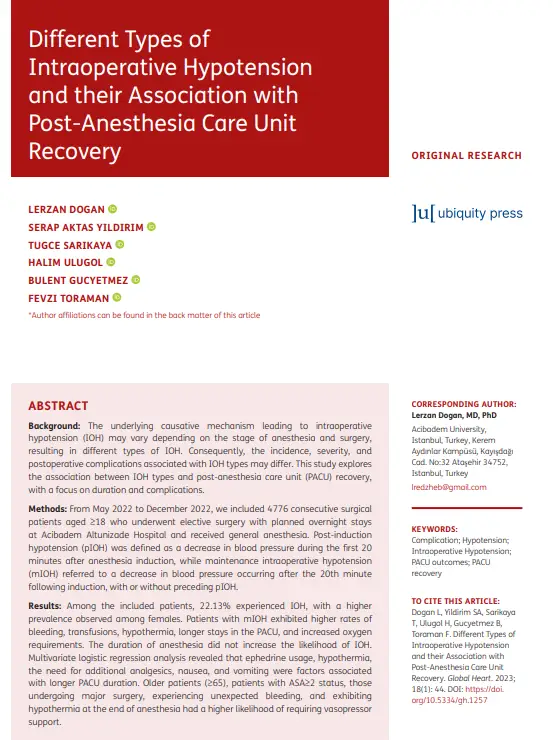 General Anesthesia for Breast Surgery: Is It Safe with Low Blood Pressure or Low Body Weight? — Advice from an International Medical Journal — 본문 이미지
