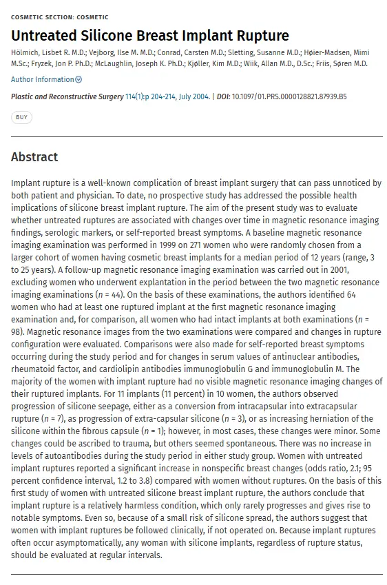 Breast Implant Rupture: What to Do With or Without Symptoms <Advice From International Plastic Surgery Journals> — article image 5