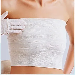 Upper body wrapped in a compression band