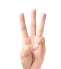 A hand showing the number three