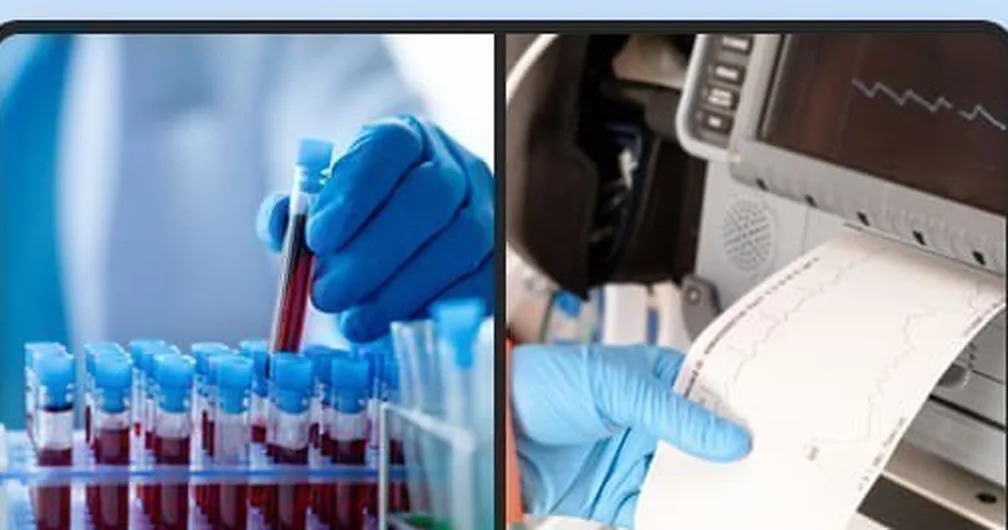 Blood sample testing and ECG testing