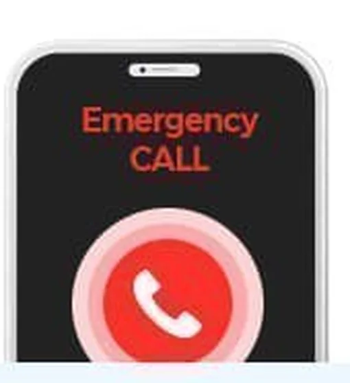 A phone showing the Emergency CALL screen