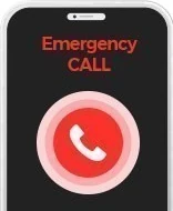 A phone showing the Emergency CALL screen