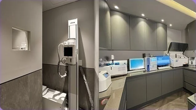 2F Breast Exam Center — testing equipment and the sample processing lab