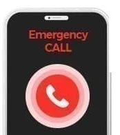 A phone showing the Emergency CALL screen