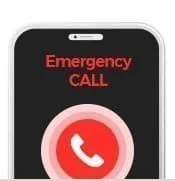 A phone showing the Emergency CALL screen