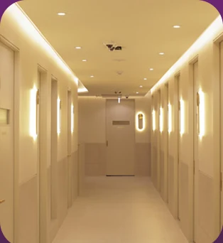 Corridor of the private single recovery rooms
