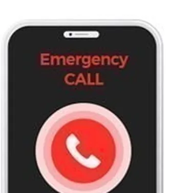 A phone with the Emergency CALL screen on