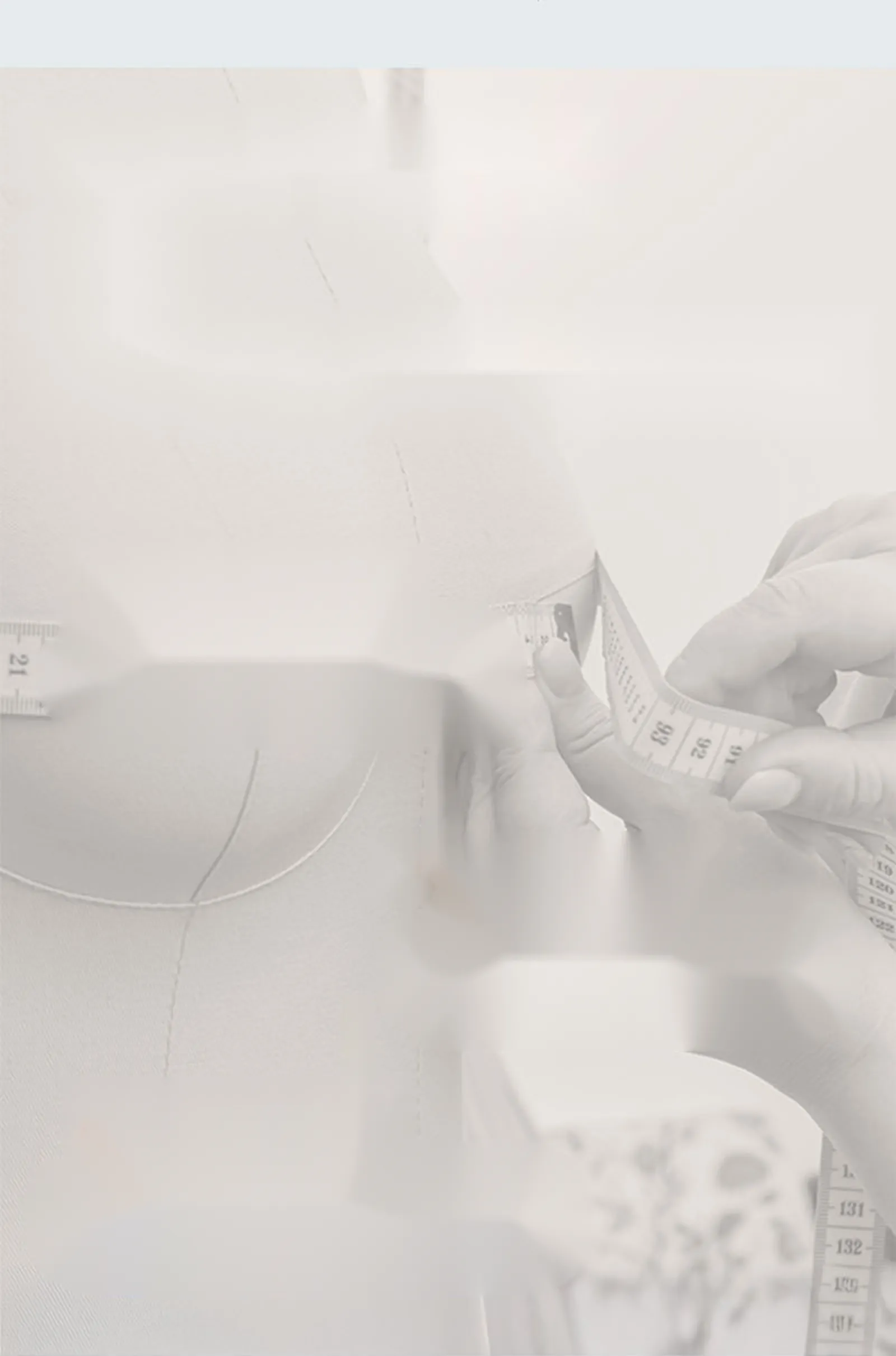 Measuring bust circumference with a tape measure