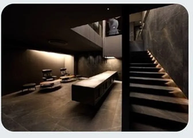U&U stairwell and lounge finished with indirect lighting
