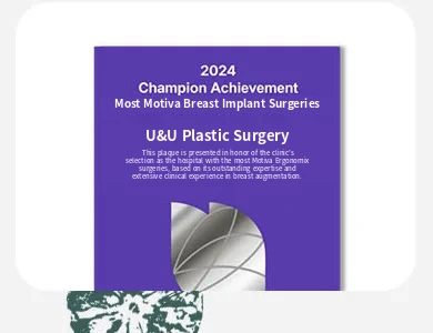 2024 Champion Achievement — U&U Plastic Surgery Clinic, the clinic with the most Motiva breast implant surgeries
